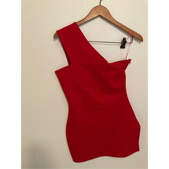 Superdown Rockie One‎ Shoulder Dress in Red - Picture 2 of 4